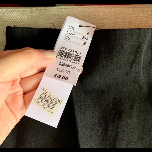 Topshop black notched mini skirt NEW - Picture 3 of 7